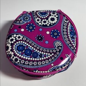 Vera Bradley Round Makeup Cosmetic Bag